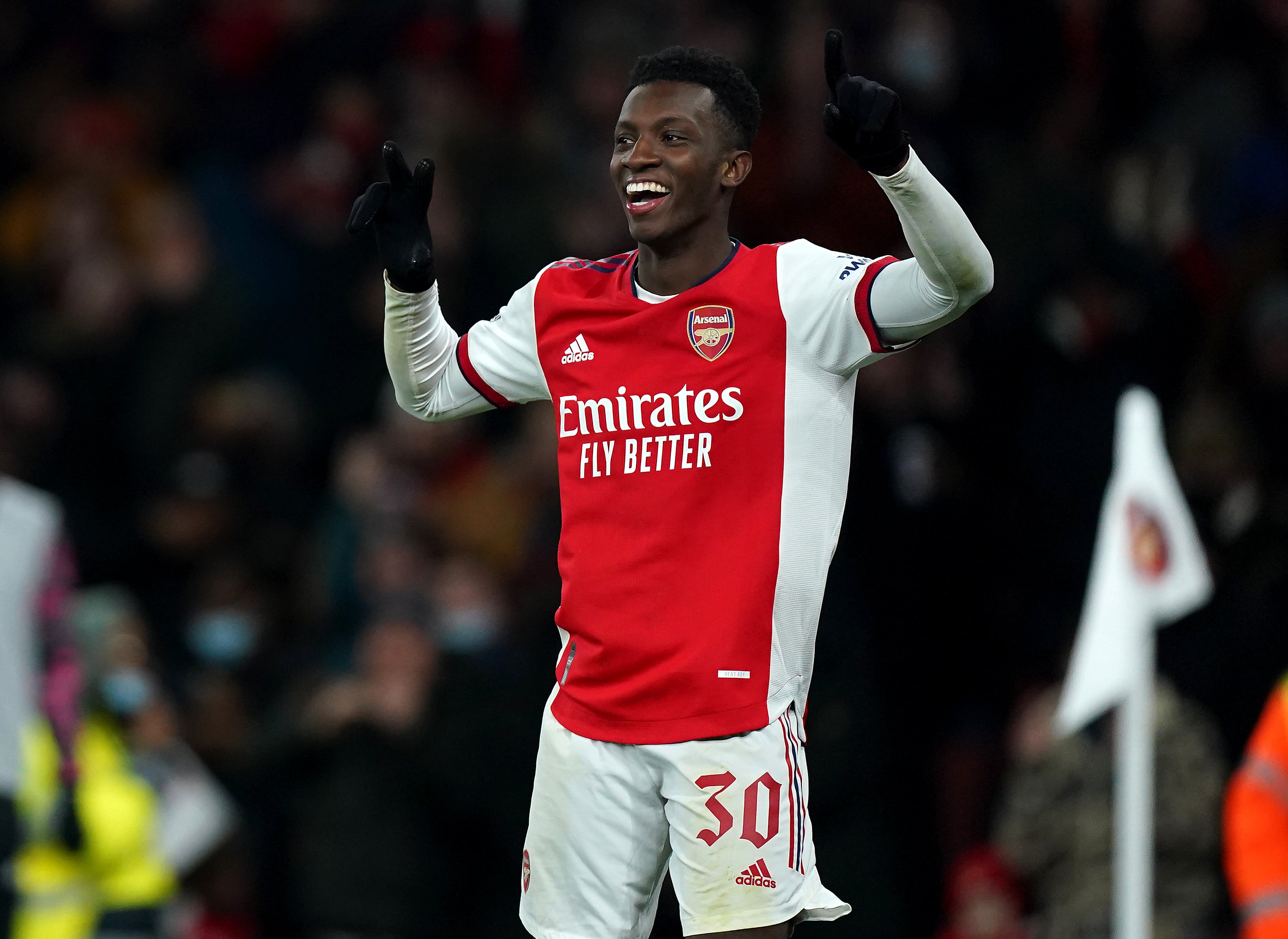 Arsenal’s Eddie Nketiah could be heading to Crystal Palace (Mike Egerton/PA)