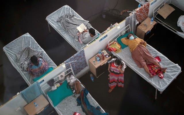<p>Women pictured inside a Covid quarantine centre in India’s Mumbai city </p>