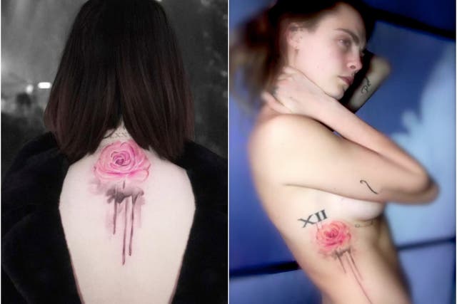 <p>Selena Gomez and Cara Delevingne get matching ‘Rosebud’ tattoos </p>