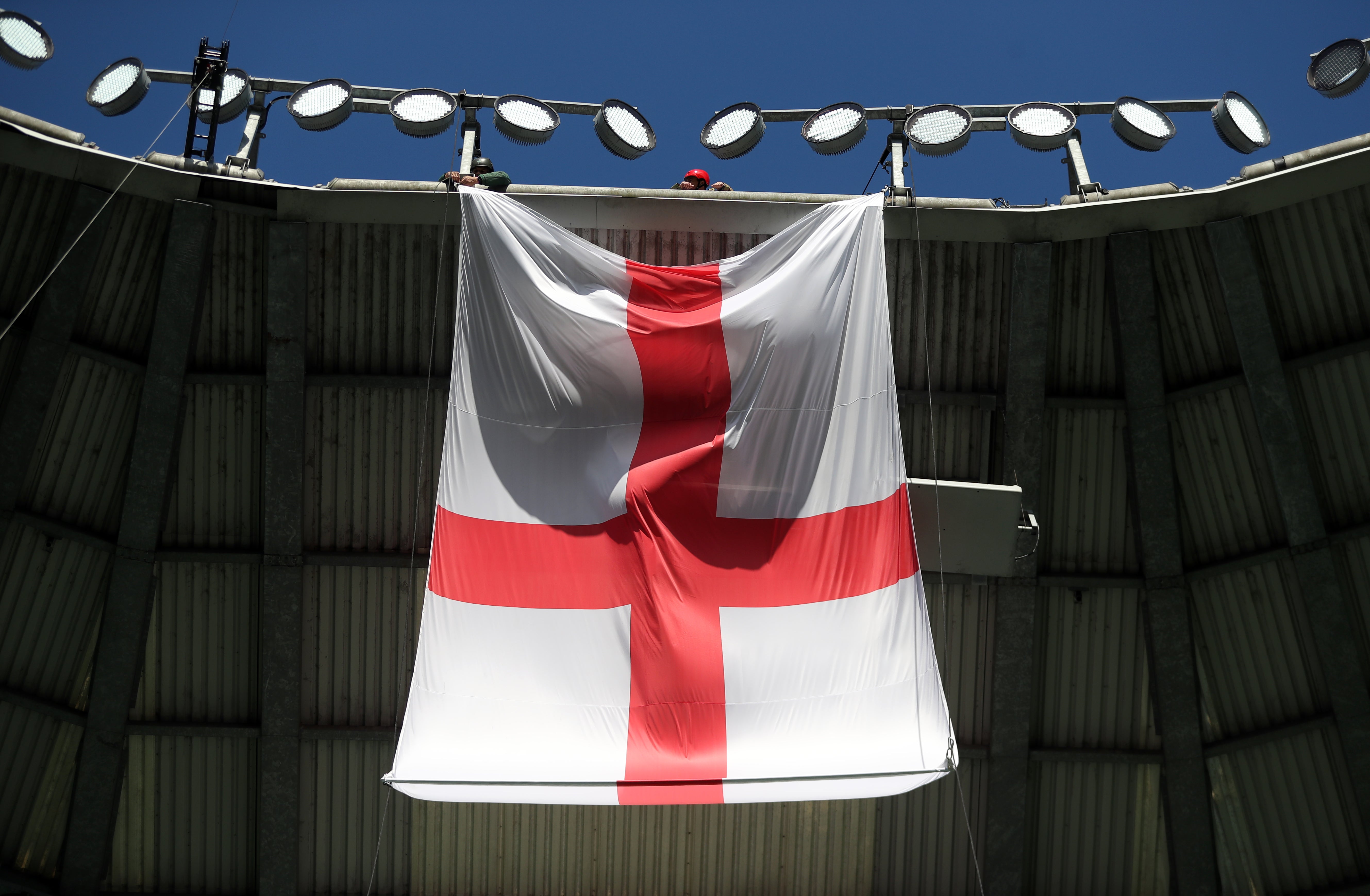 An England flag at Twickenham (Andrew Matthews/PA)