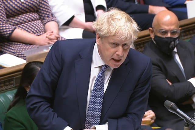 Users have quipped that Mr Johnson mistook a ‘drinks menu for a spreadsheet’ following his apology made during Prime Minister’s Questions today (PA)