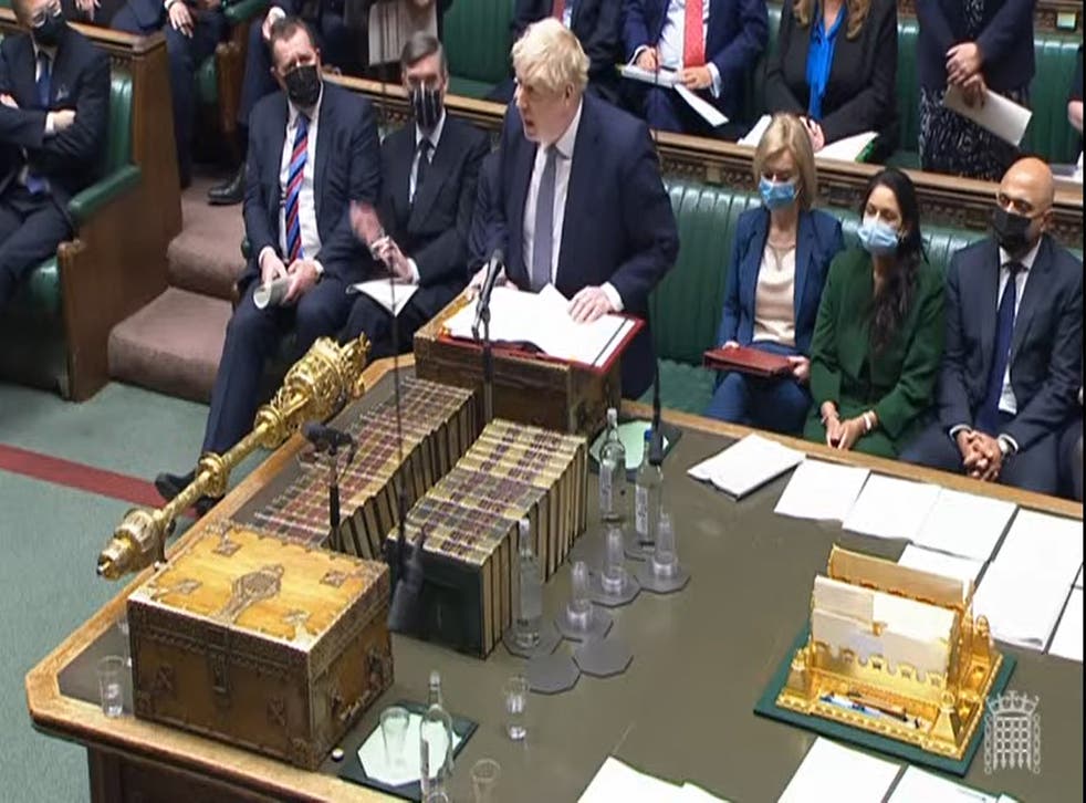 Prime Minister Boris Johnson speaks (House of Commons/PA)