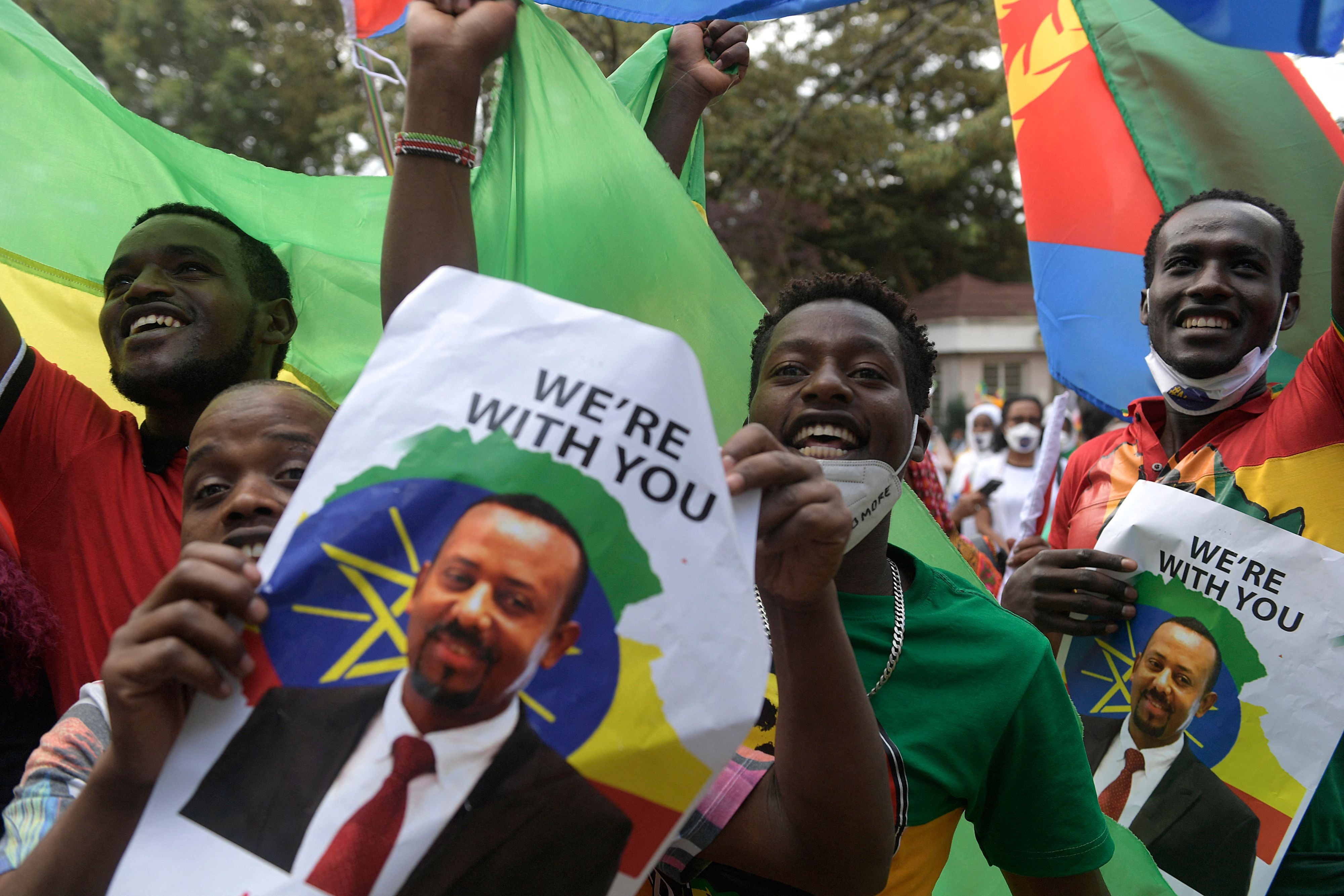 File photo: Ethiopians living in Kenya demonstrate during a protest titled #NoMore outside the Ethiopian Embassy in Nairobi on 19 December 2021