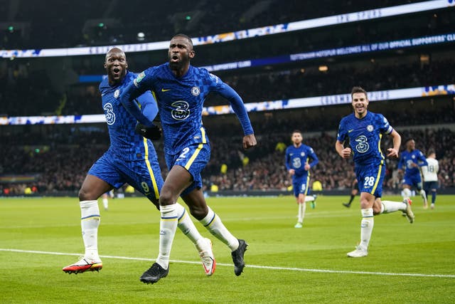 <p>Antonio Rudiger’s early goal helped send Chelsea to the Carabao Cup Final</p>
