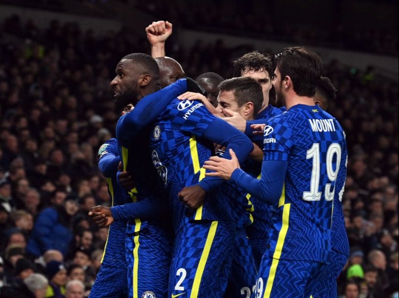 Antonio Rudiger celebrates scoring against Tottenham