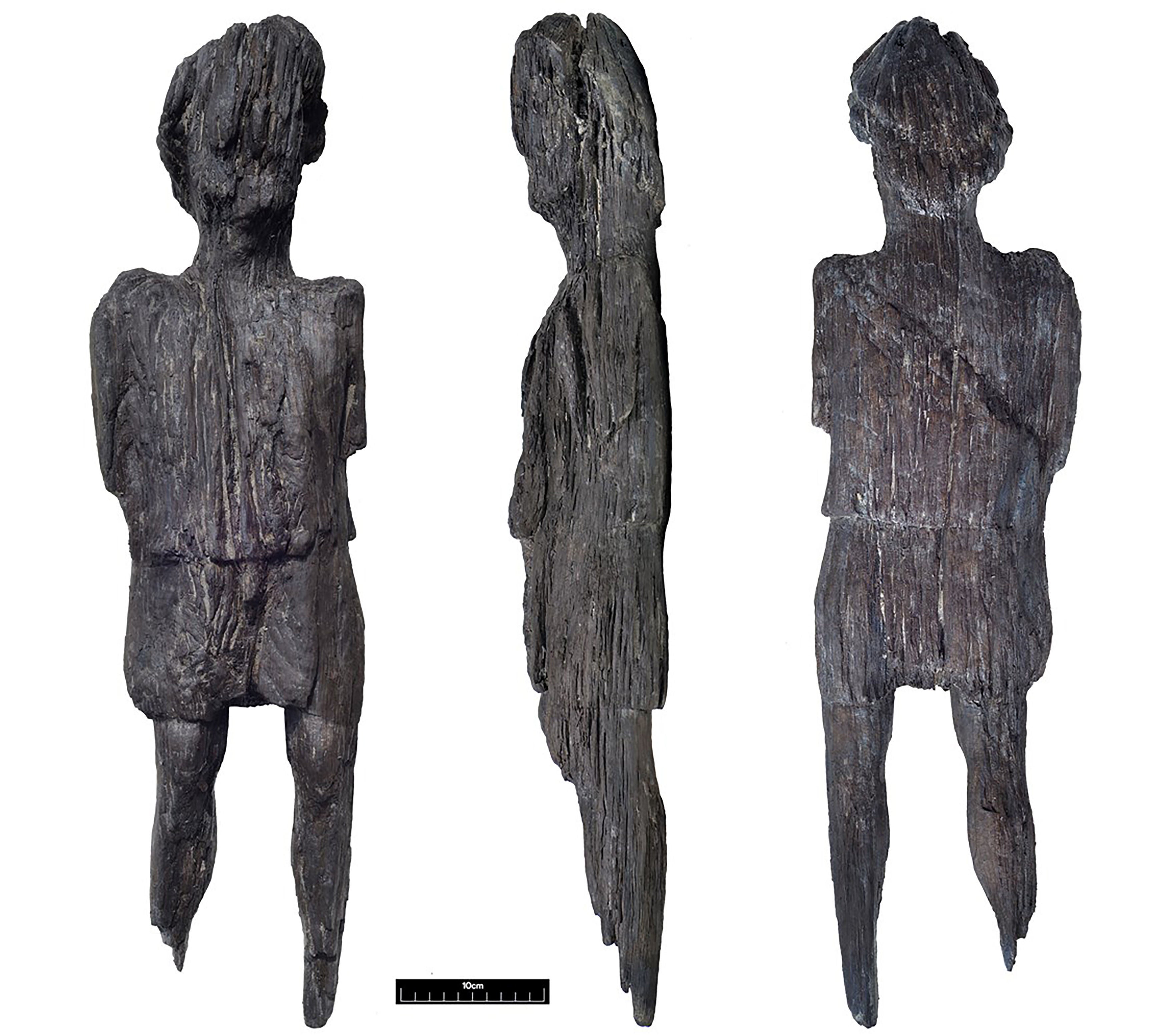 The style of the carving and the tunic-like clothing suggest the figure could date from the early Roman period almost 2,000 years ago