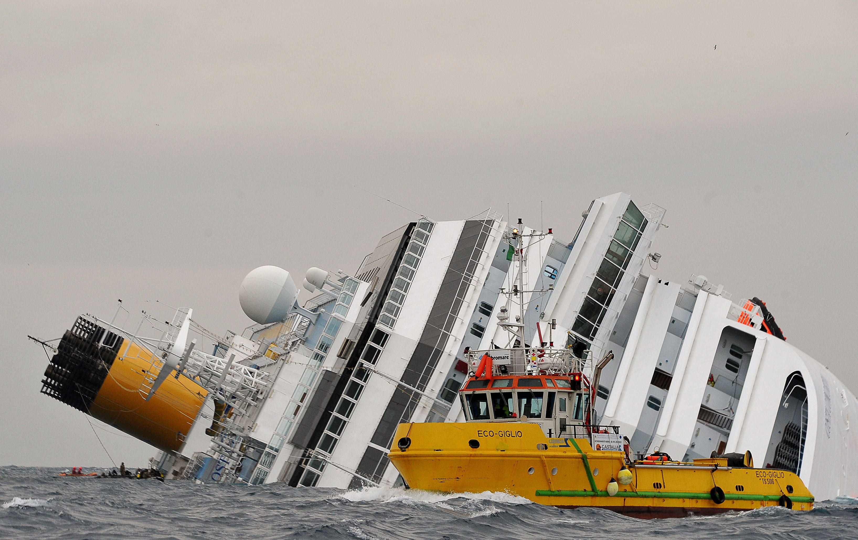 <p>File photo: An image of the Costa Concordia shipwreck on the tenth anniversary of the disaster that killed 32 people</p>