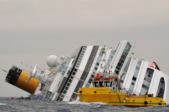 <p>File photo: An image of the Costa Concordia shipwreck on the tenth anniversary of the disaster that killed 32 people</p>