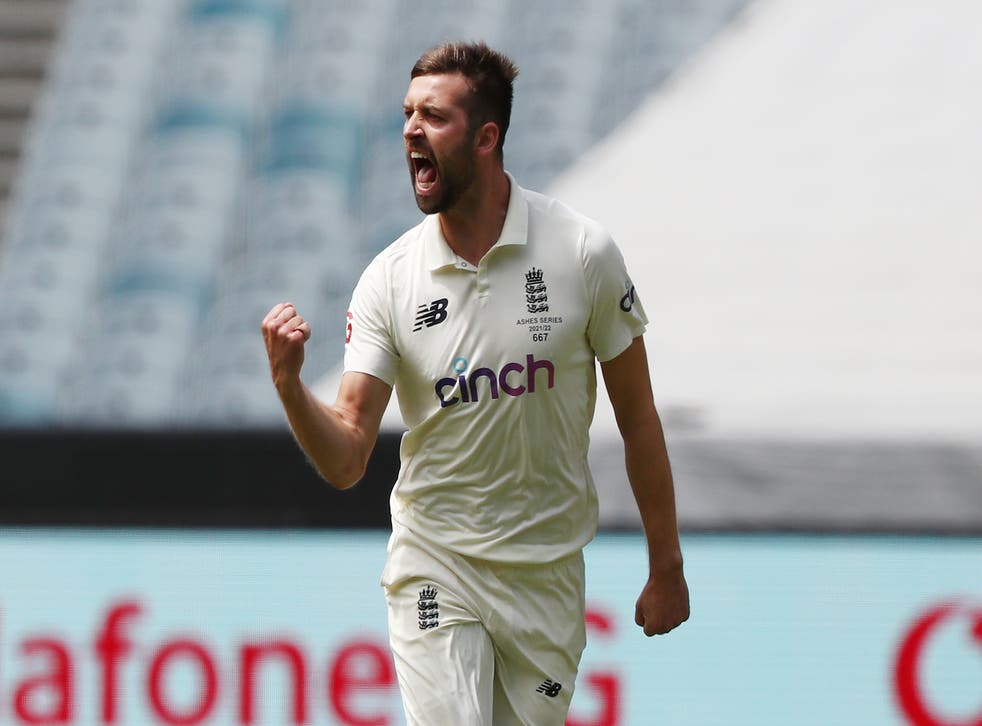 Mark Wood celebrates the wicket of Australia’s Marnus Labuschagne in the third Ashes Test (Jason O’Brien).