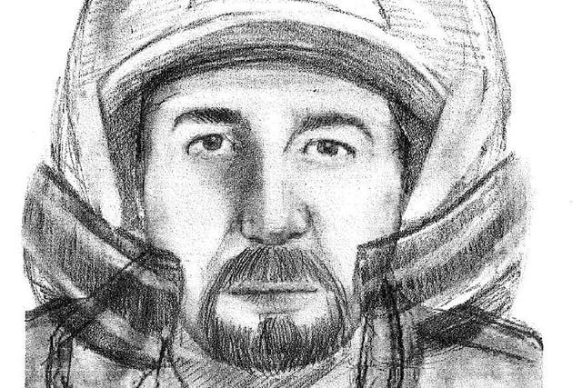 A 2013 sketch of a motorcyclist who was questioned over the French Alps killings in 2015 and has reportedly been rearrested (Surrey Police Handout/PA)