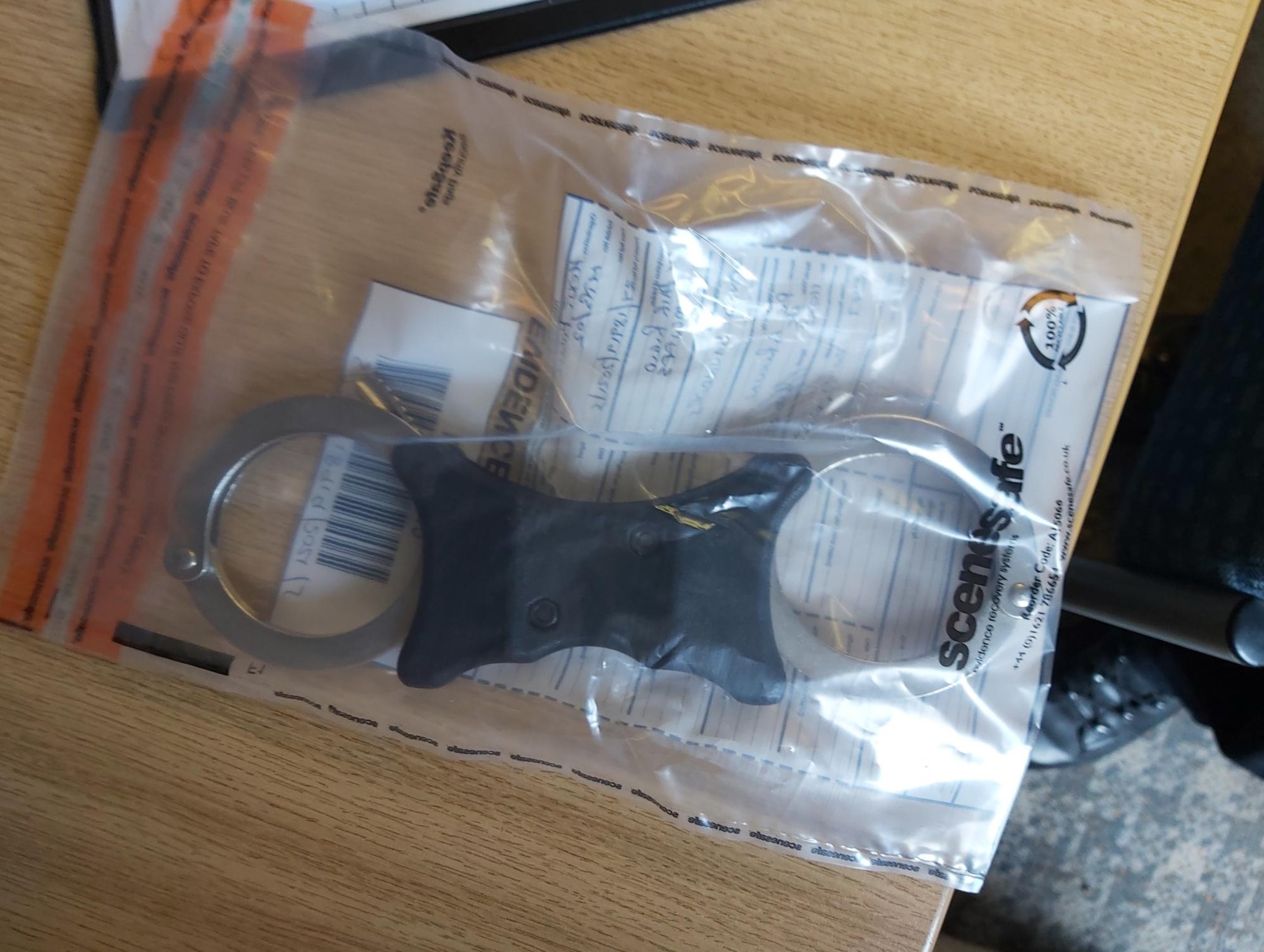 The handcuffs recovered from David Saunders (CPS/PA)