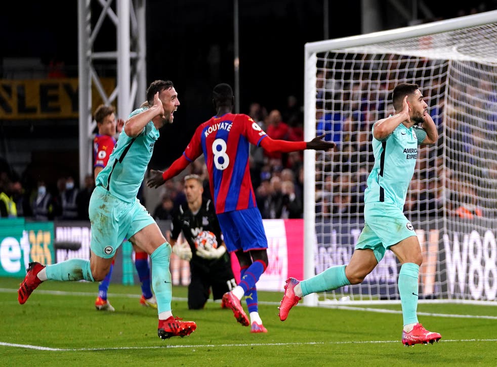 Neal Maupay scored a late equaliser for Brighton away to Crystal Palace in September (John Walton/PA)