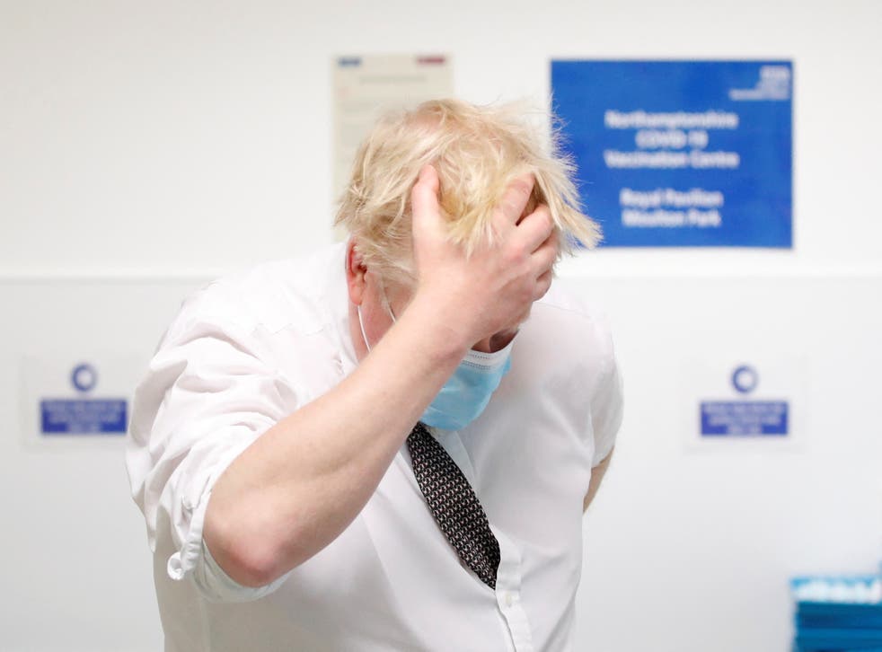Prime Minister Boris Johnson during a visit to a vaccination centre in Northamptonshire. Picture date: Thursday January 6, 2022.