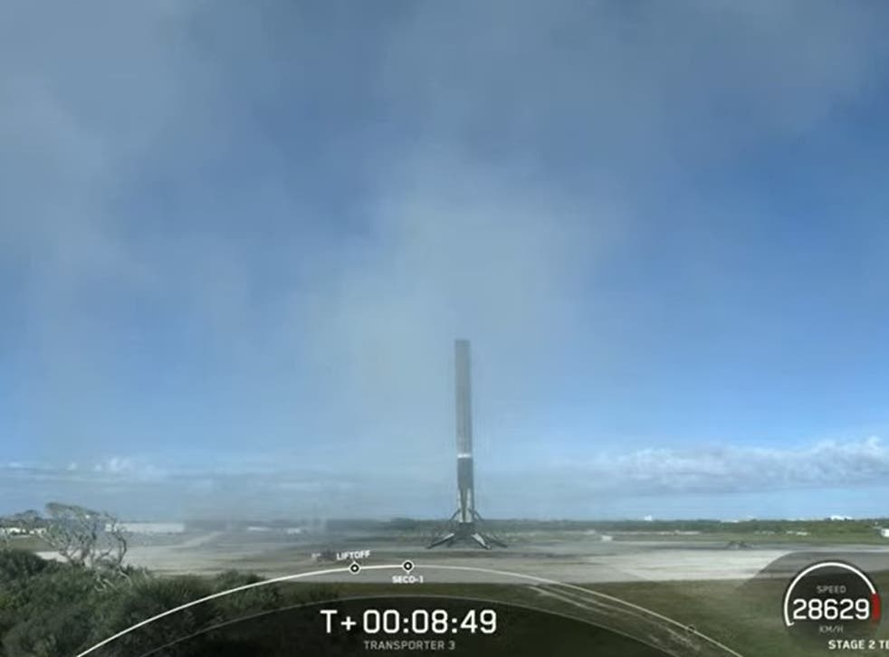 <p>SpaceX’s Falcon 9 rocket used in the Transporter-3 mission was the 10th time it had been used</p>