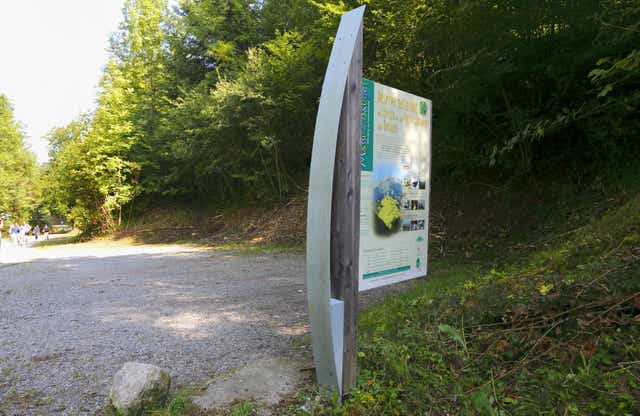 The small car park which was the murder scene near Chevaline in the Haute-Savoie region of south-eastern France where British national Saad Al Hilli, his wife Iqbal and his mother-in-law were found murdered in their BMW car (Chris Ison/PA)