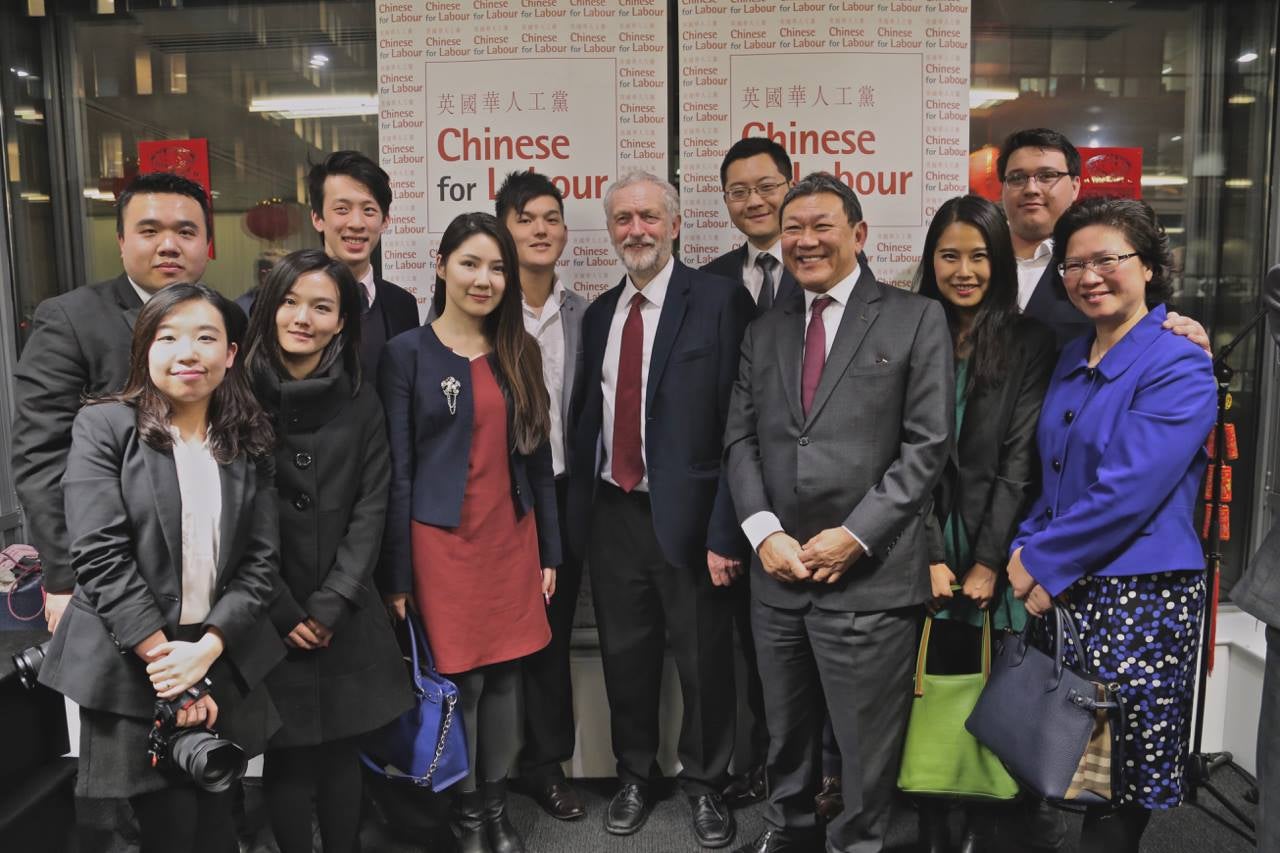 Lee (pictured, far right) poses in group photo with the then Labour leader, Jeremy Corbyn, in 2016