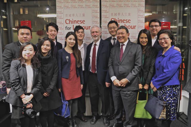 <p>Lee (pictured, far right) poses in group photo with the then Labour leader, Jeremy Corbyn, in 2016 </p>