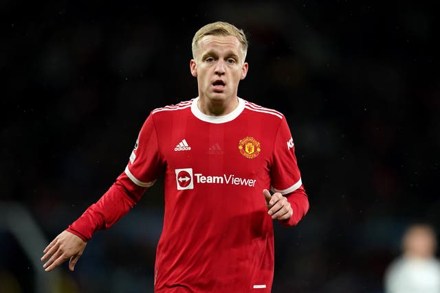 Manchester United’s Donny van de Beek has been offered up to other clubs. Martin Rickett/PA)