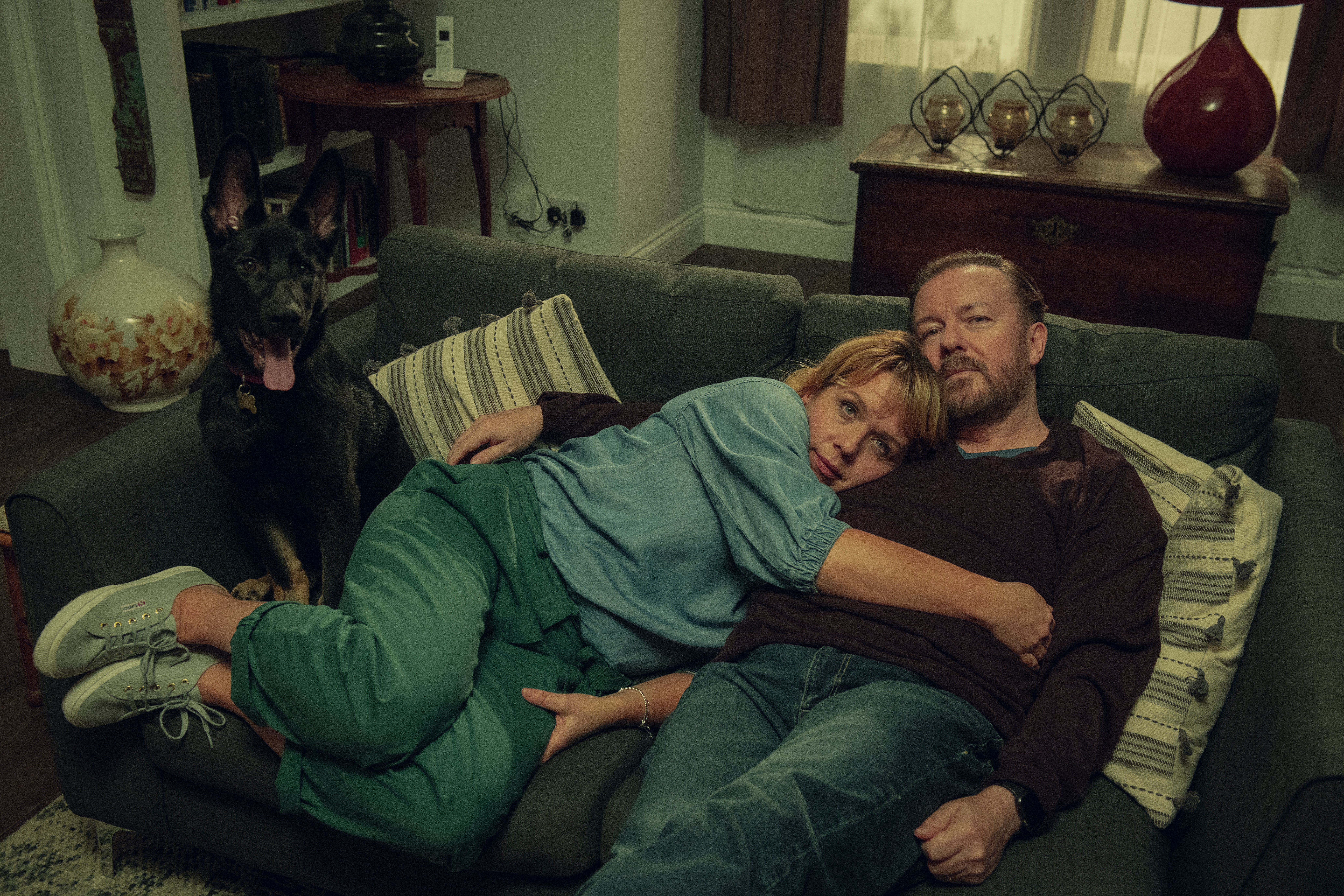Kerry Godliman with Ricky Gervais in ‘After Life'