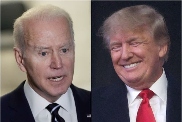 <p>Joe Biden’s approval rating is on the level with Donald Trump’s as he approaches one year in office</p>