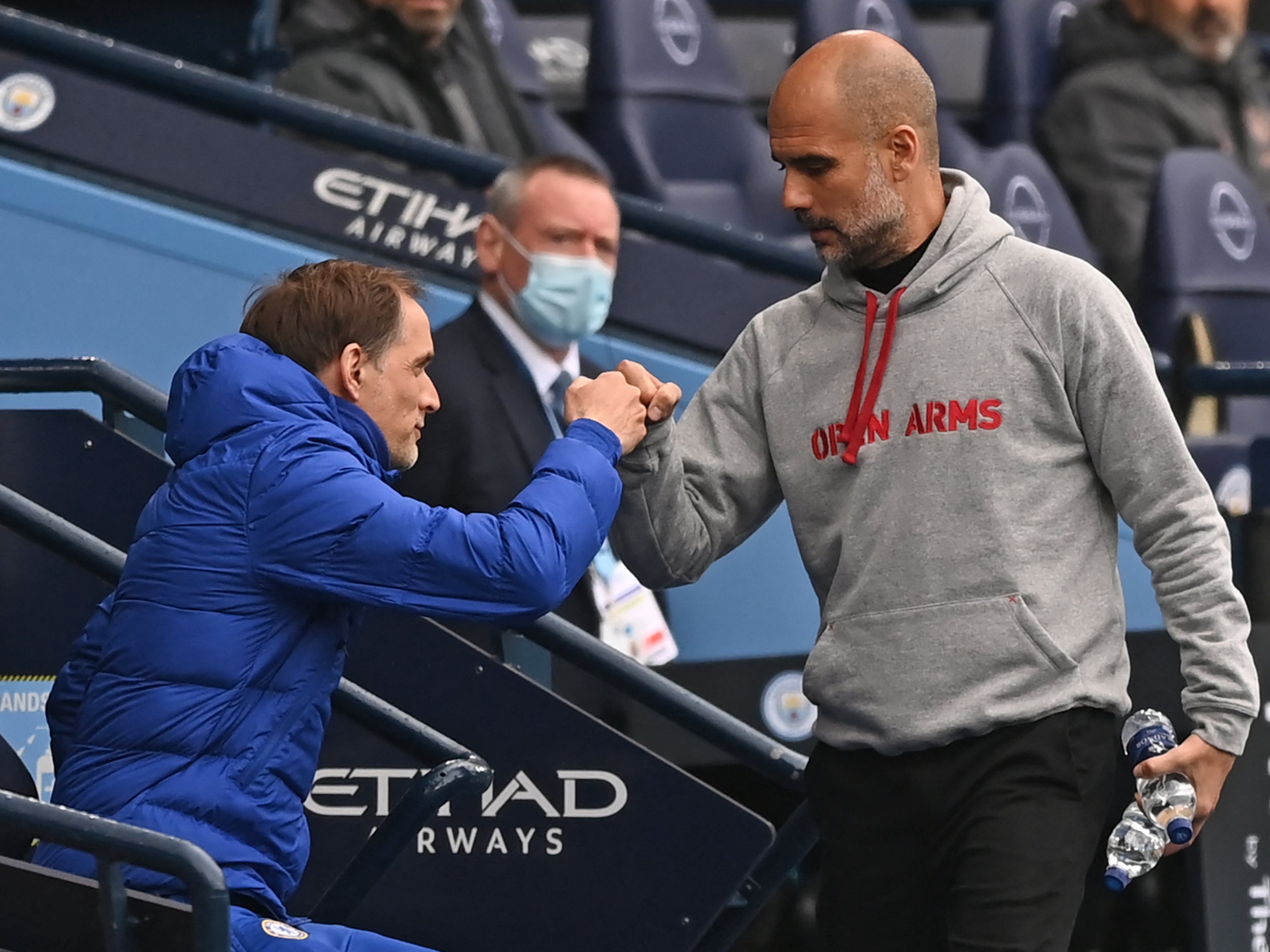 Chelsea manager Thomas Tuchel and Manchester City boss Pep Guardiola