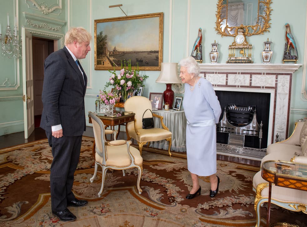 The Queen greets Prime Minister Boris Johnson at an audience at Buckingham Palace (Dominic Lipinski/PA)
