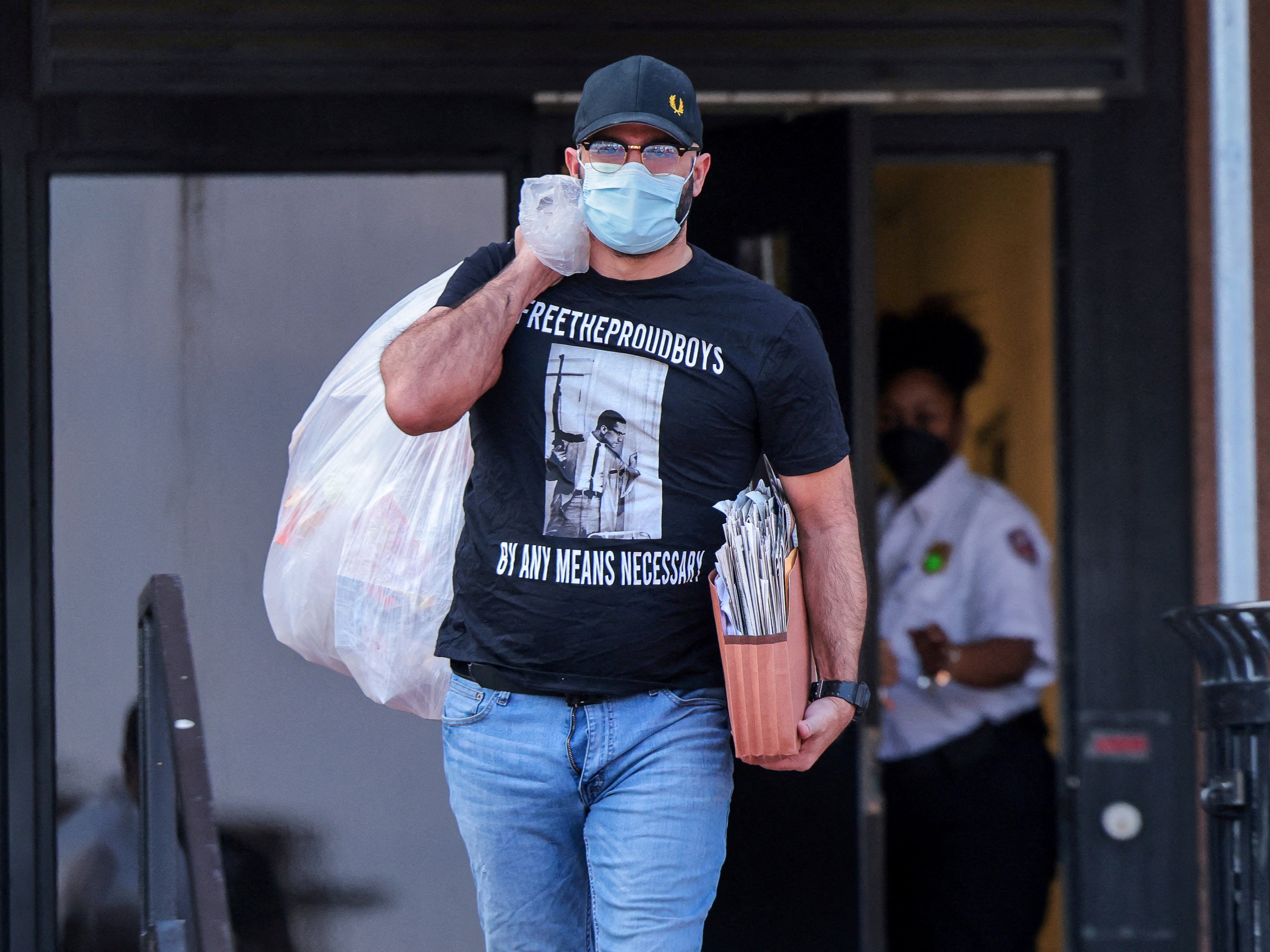 Proud Boys leader Enrique Tarrio leaves the D.C. Central Detention Facility where he had been held since September 2021, in Washington, U.S., January 14, 2022