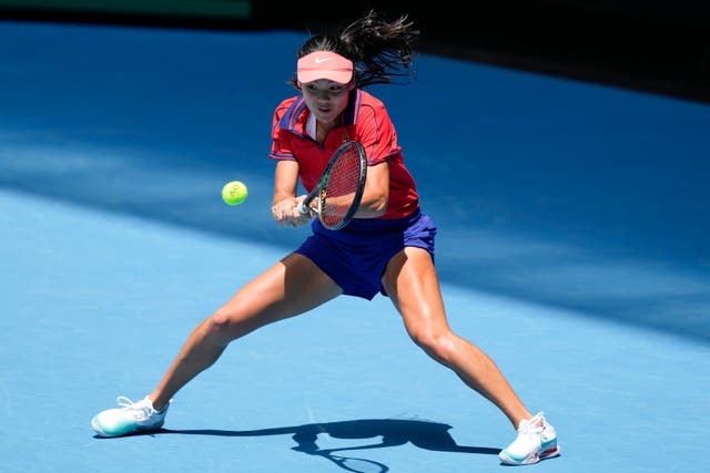 Emma Raducanu practises at Melbourne Park on Saturday (Simon Baker/AP)