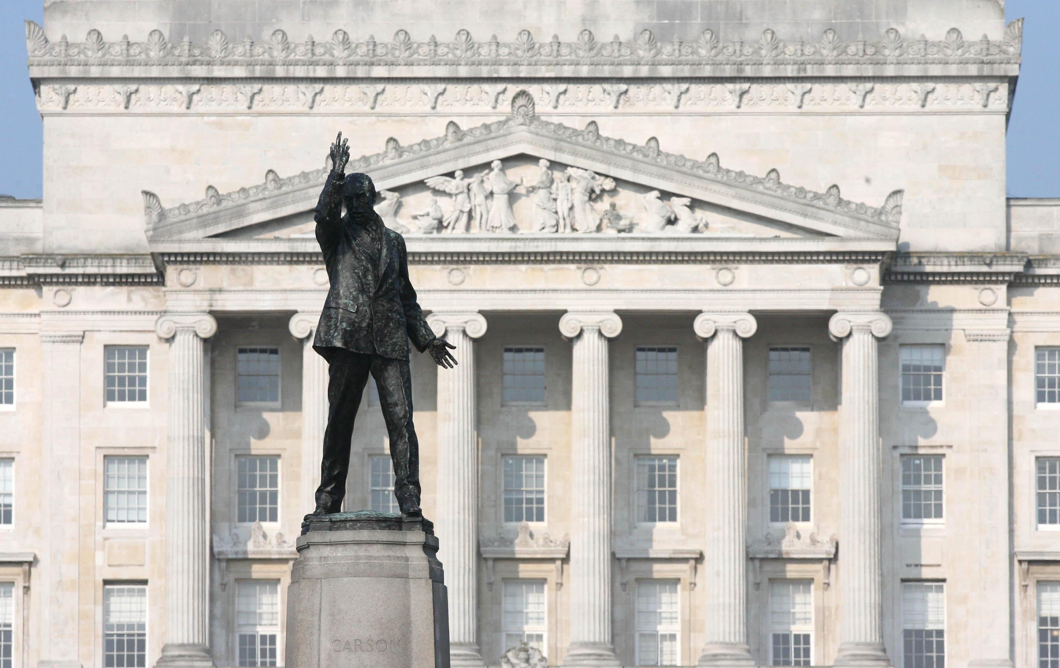 A statue of Sir Edward Carson looks out on the grounds of Stormont Assembly in Belfast (Niall Carson/PA)