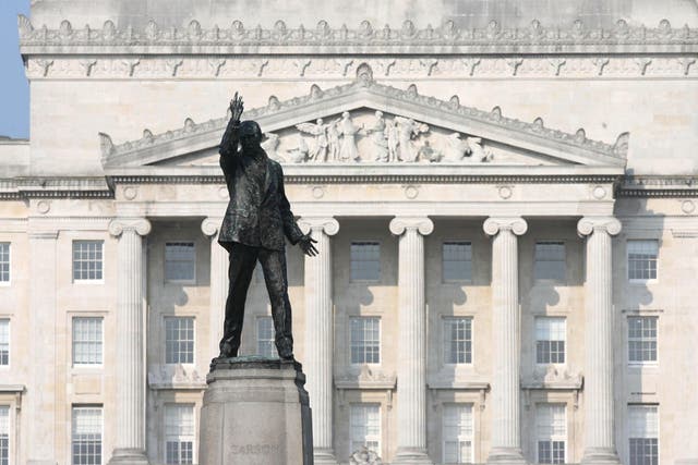 A statue of Sir Edward Carson looks out on the grounds of Stormont Assembly in Belfast (Niall Carson/PA)