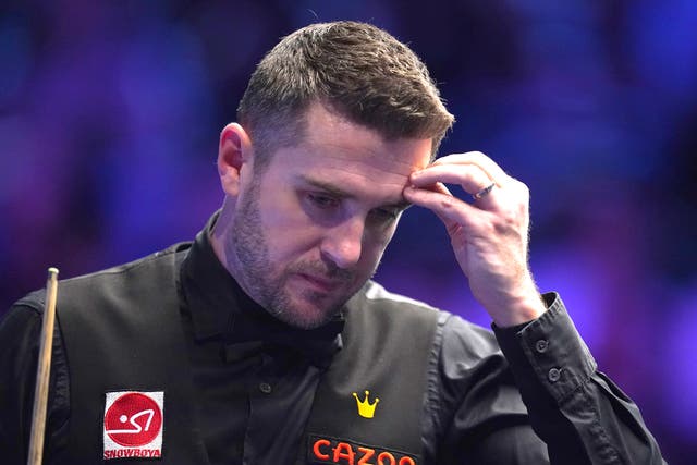 Mark Selby shows his anguish during his Masters defeat to Barry Hawkins (Adam Davy/PA)