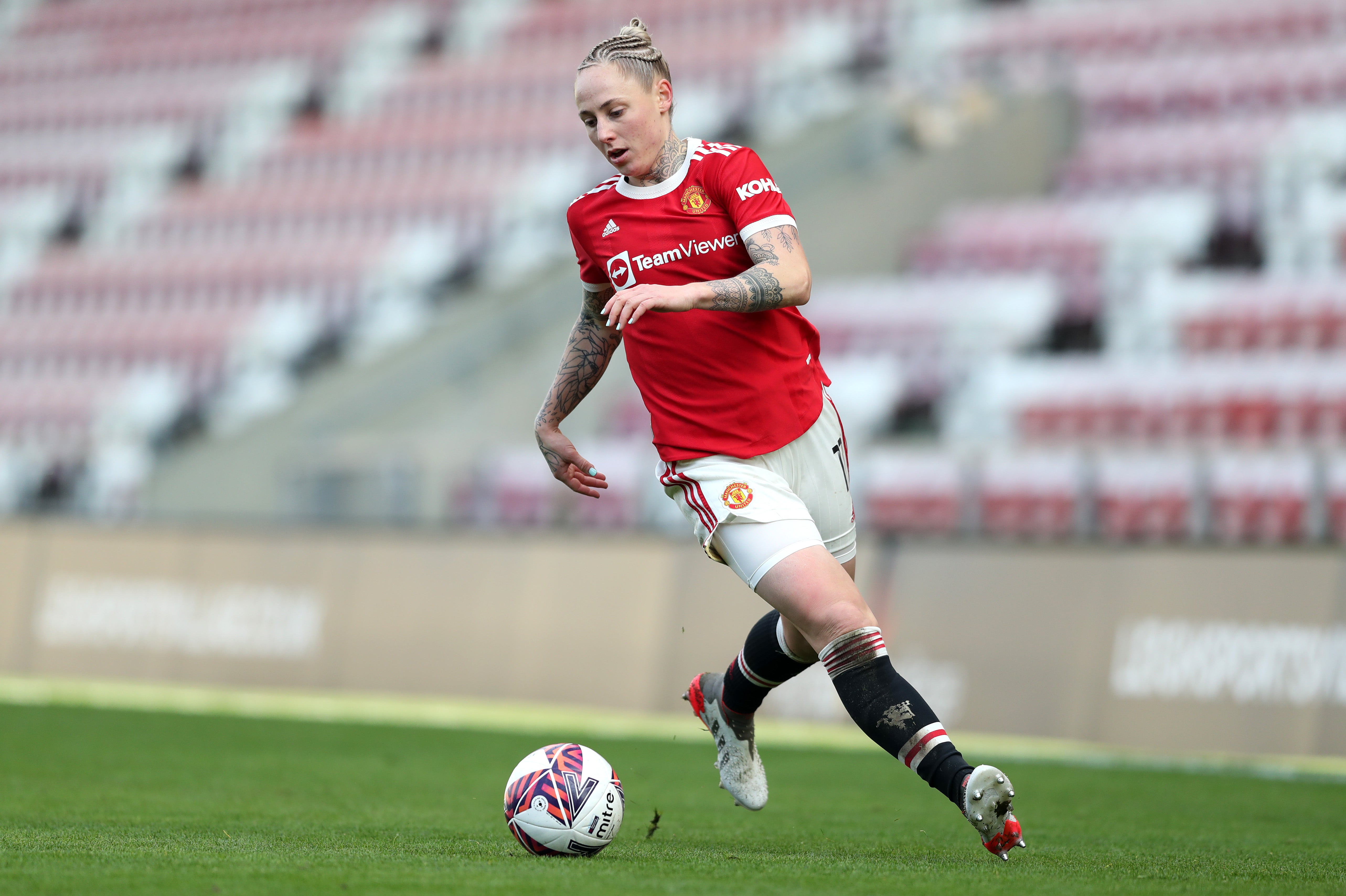 Leah Galton scored twice for Manchester United