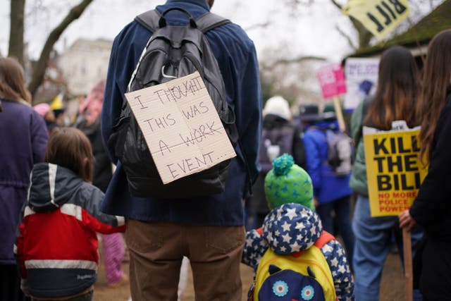 Demonstrators in London (Dominic Lipinski/PA)