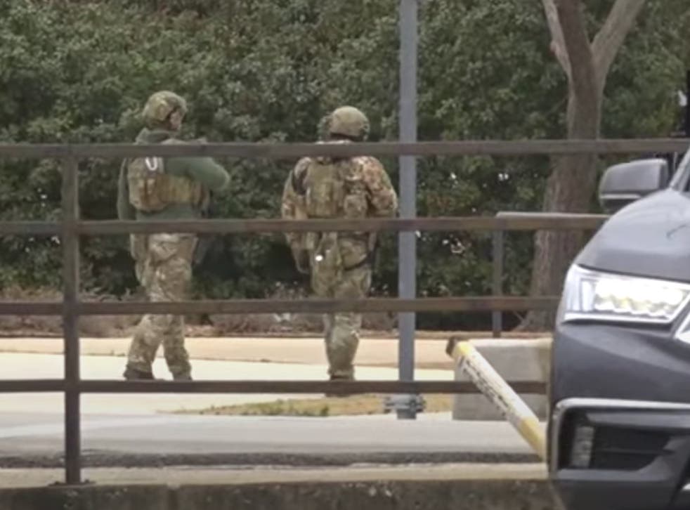<p>A gunman has taken hostages at a synagogue in Colleyville, Texas</p>