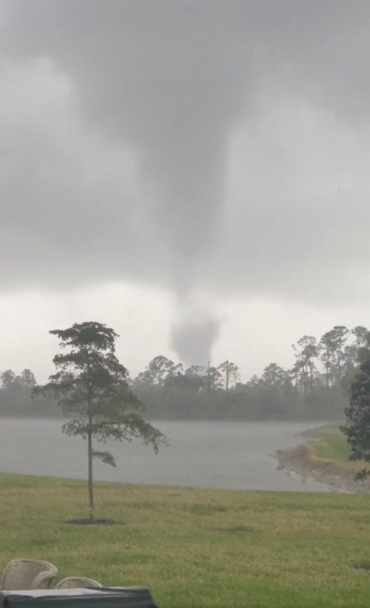 A tornado is seen in Naples, Florida on January 16, 2022