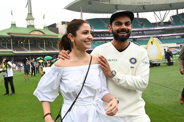 <p>File photo: Actor Anushka Sharma and her husband, Indian cricketer Virat Kohli at the Sydney Cricket Ground in 2019 </p>