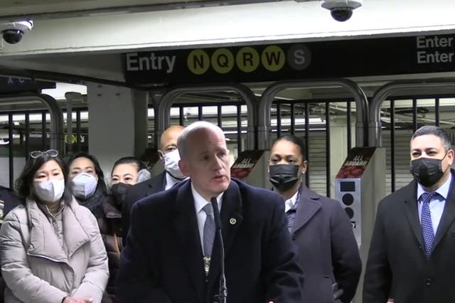 <p>NYPD assistant chief  Jason Wilcox sharing the details in the case of Michelle Go being pushed onto the tracks in Times Square</p>