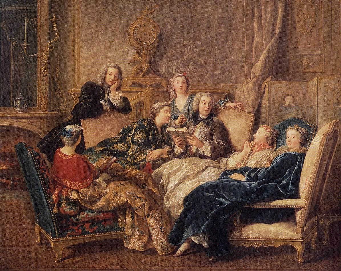 Jean François de Troy, A reading From Molière, c. 1728