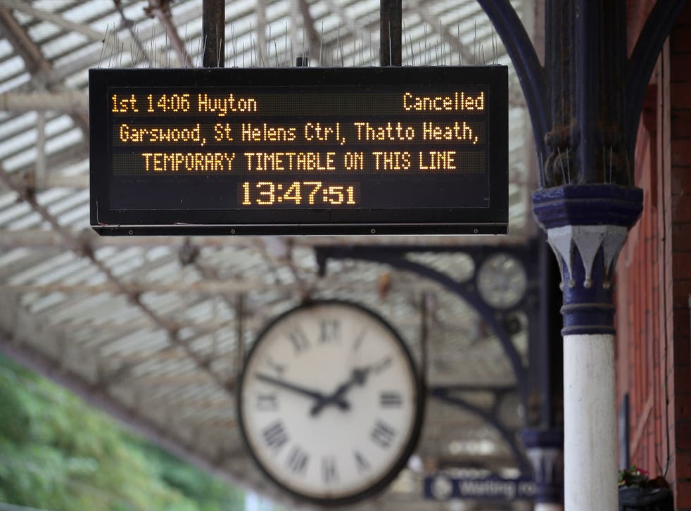 Train passengers have suffered one of the worst periods for cancellations on record due to coronavirus pandemic-related staff shortages, new figures show (Nick Potts/PA)