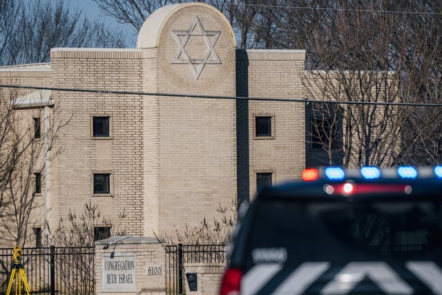 <p>The Congregation Beth Israel synagogue Colleyville, Texas, where four people were held hostage this weekend </p>
