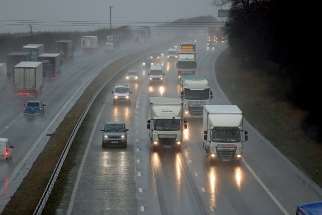 Traffic on the A1 (Danny Lawson/PA)