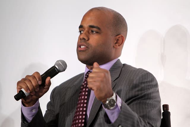 <p>Jamal Simmons participates in the Guardian's "Post-Truth Politics & The Media's Role" dicussion at The LongView Gallery on May 1, 2012 in Washington, DC.  (Photo by Paul Morigi/Getty Images for The Guardian)</p>