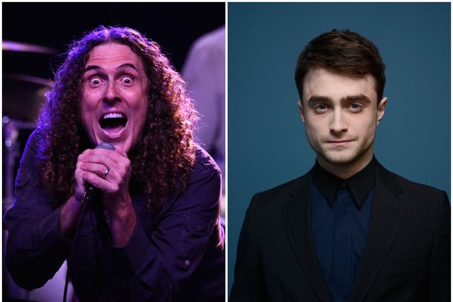 <p>‘Weird Al’ Yankovic (left) will be portrayed by Daniel Radcliffe in a new movie</p>