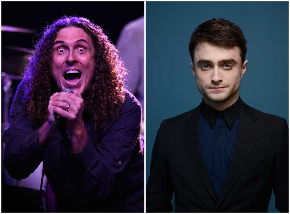 <p>‘Weird Al’ Yankovic (left) will be portrayed by Daniel Radcliffe in a new movie</p>