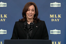 ‘We must not give up’: Kamala Harris marks MLK Day with plea to keep fighting for voting rights