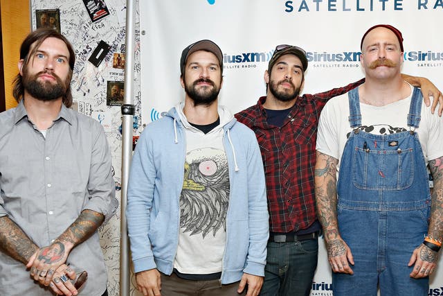 <p>Keith Buckley, Jordan Buckley, Andy Williams, Stephen Micciche of Every Time I Die</p>