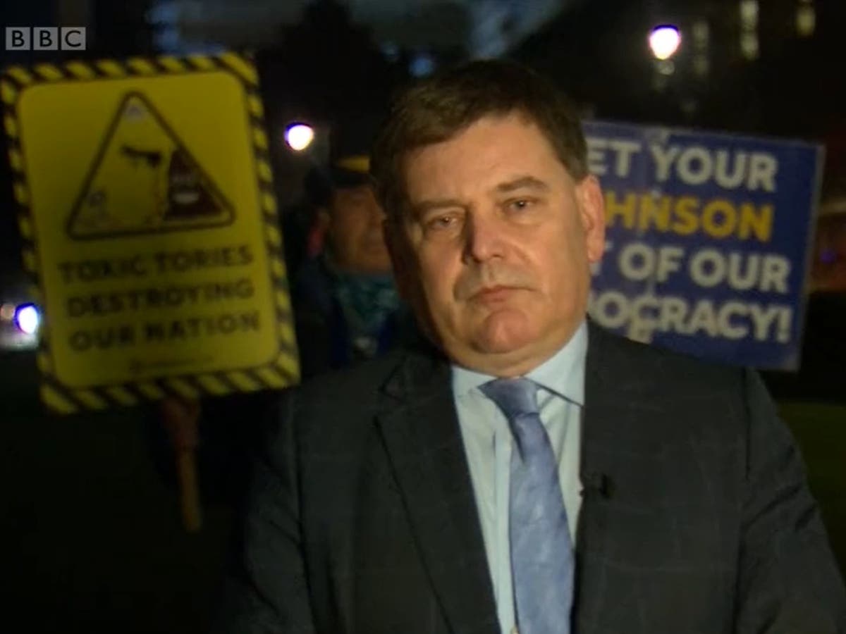 Tory MP Andrew Bridgen called &lsquo;village idiot&rsquo; by protester on live TV