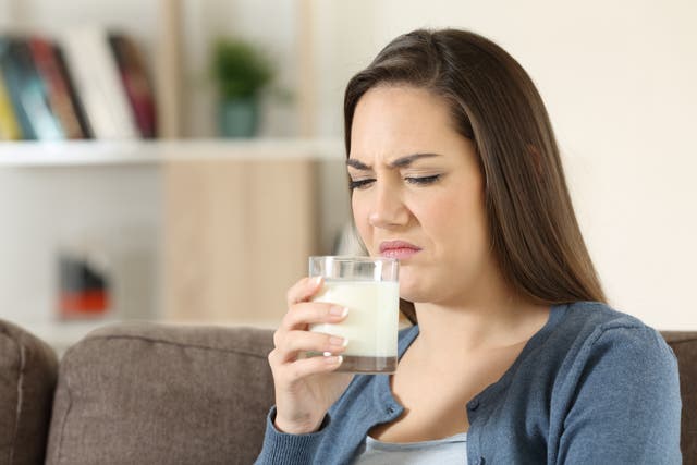 <p>When warm milk cools down, evaporation causes a skin to form </p>
