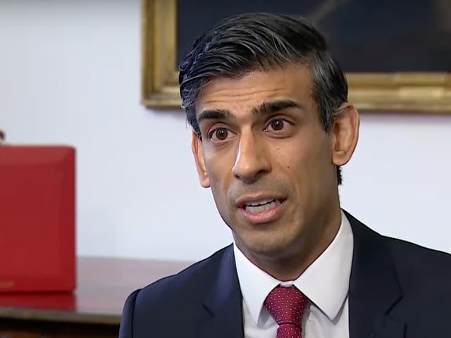 <p>Chancellor Rishi Sunak acknowledged ‘challenges with inflation’ but said wage growth was ‘relatively healthy’ by historical standards</p>