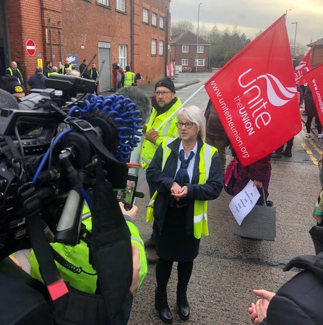 <p>Tracey Scholes was the first female bus driver at the Manchester depot and has been worked there for 34 years  </p>